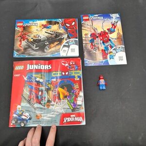 LEGO Marvel Spider-Man Manual Lot of 3 with Minifigure Superhero Toys